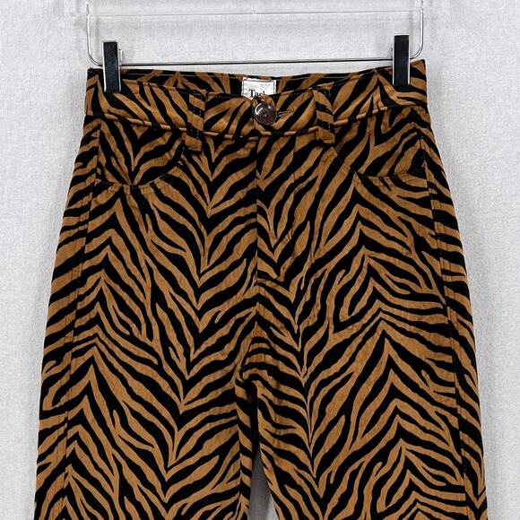 TACH CLOTHING Rumba Velvet Pants Womens Small Tiger Print High Rise Tapered Leg - Picture 6 of 16